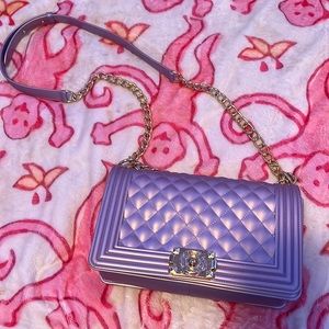 Purple and gold purse